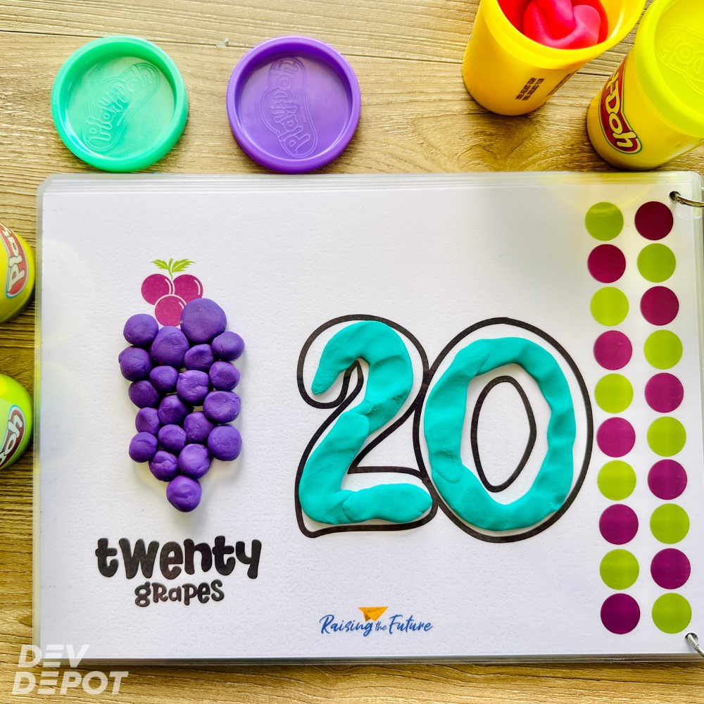 Let's Count 1-20 Playdough Mat