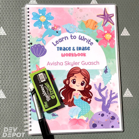 Trace & Erase Workbook - Under the Sea / Mermaid Theme