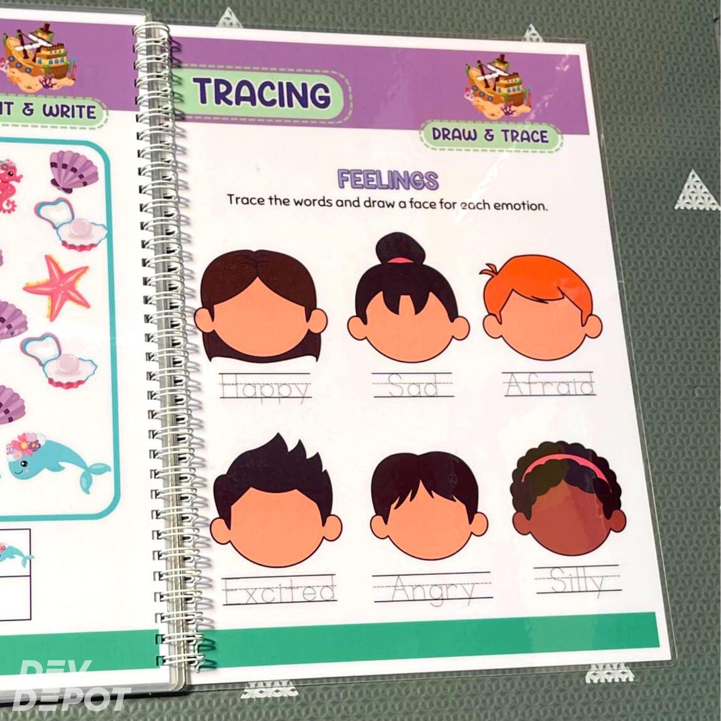 Trace & Erase Workbook - Under the Sea / Mermaid Theme