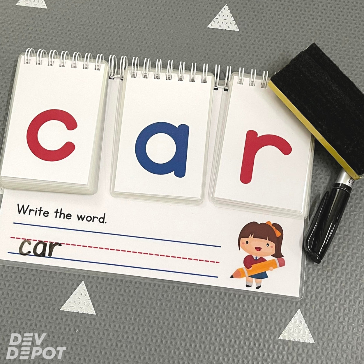 CVC (Consonant-Vowel-Consonant) Word Flipbook for Teaching Reading